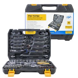 Trusa multifunctionala chei tubulare si fixe PNI TCF82, 82 piese