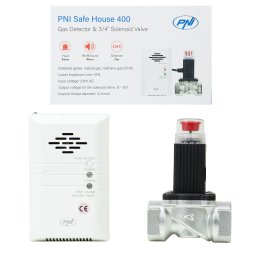 Kit detector gaz metan PNI Safe House 400 cu electrovalva 3/4 inch