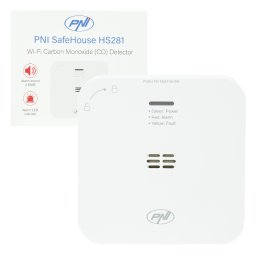 Detector monoxid de carbon PNI SafeHouse HS281 cu Wi-Fi si alarma 85 dB