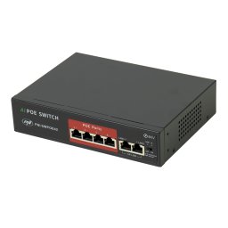 Switch PoE PNI SWPOE42 cu 4 porturi PoE, 2 uplink, 65W, AI Extend 250 m