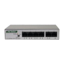 Switch PoE PNI SWPOE242 cu 6 porturi Fast Ethernet si carcasa metalica