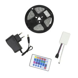 Banda LED RGB PNI 2835, 5 m, IP65, cu telecomanda, 270 LED-uri