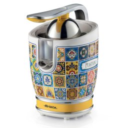Presă pentru citrice Ariete Positano JUICER 0413/0P, 85W, Corp metalic, Funcționare silențioasă, 2 atașamente, Alb/galben