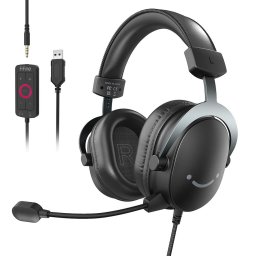 Casti Surround 7.1 Drivere 50mm Microfon Detasabil Negru
