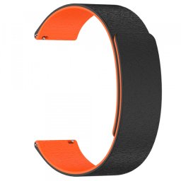 Curea Techsuit W074 pentru Samsung Galaxy Watch / Huawei Watch Series, 22mm, Neagra Portocalie