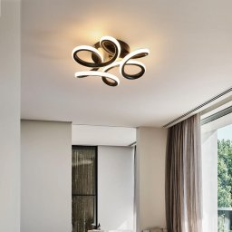 Lustra LED VERTEX Helix 65W, lumina rece/calda/neutra, negru mat
