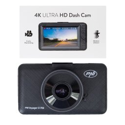 Car DVR camera PNI Voyager S1700 4K UHD, 3 inch screen, cyclic recording, parking monitoring, motion detection, 12V/24V power supply