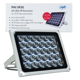 Reflector infrarosu PNI IR30 pentru camere CCTV, 30 LED-uri, 80 m, IP66
