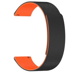 Curea pentru Samsung Galaxy Watch (46mm)/Watch 3/Gear S3, Huawei Watch GT/GT 2 (46mm) - Techsuit Watchband 22mm (W074) - Black / Orange