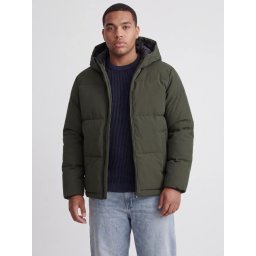 Jack & Jones Plus Geaca barbati big sizes, cu gluga, Regular fit, JJGALAXY, Verde inchis (SELECTATI MARIMEA: 6XL)