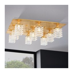 Eglo 97722 - Lustră aplicată LED de cristal PYTON GOLD 9xG9/3W/230V
