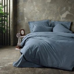 Set lenjerie de pat dublu ranforce, bumbac 100%, gri antracit - Verificat A · Re-Bloom