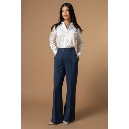 Pantaloni creati pentru a adauga rafinament tinutelor office si smart-casual SORAYA, Hermosa, bleumarin