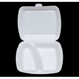 Caserole polistiren 2 compartimente, set 100 caserole, 24 x 21 x 7 cm