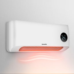 Calorifer electric perete, 1000-2000W, LED display, termostat, telecomanda, alb