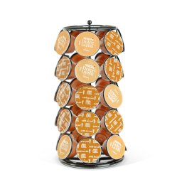 Suport capsule cafea Dolce Gusto 35 capsule, metal rotativ, negru, organizator pentru espressor