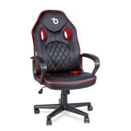 Scaun gaming ergonomic reglabil, cu cotiere fixe, negru rosu, rotativ, suport 110 kg