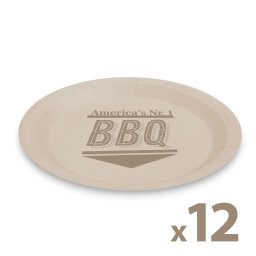 Farfurii carton BBQ 23 cm, set 12 buc, farfurii de unica folosinta