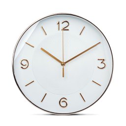 Ceas perete analog silentios, 30 cm, sticla, design modern, functionare baterie AA, alb