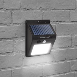 Proiector solar LED COB cu senzor miscare, 120lm, IP65, exterior, perete, negru