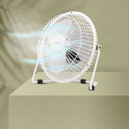 Mini ventilator USB birou 5V, ventilator compact reglabil, silentios, metalic, alb, 18 cm