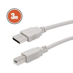 Cablu USB 2.0 A la B, 3m, pentru imprimanta, transfer date