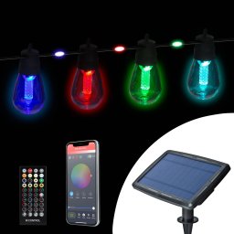Sir luminos solar inteligent RGB 99 LED, 14.5 m, Bluetooth, control aplicatie, exterior IP65