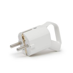 Stecher Schuko 230V 16A cu Maner pentru Scoatere, Stecher Electric Mobil cu Impamantare, Alb, 1 Buc