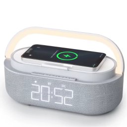Boxa Portabila Teno 3 in 1, lumina ambientala si suport telefon, gri