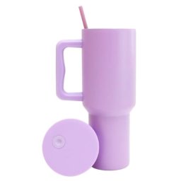 Cana termo cu maner si pai Macvi®, 1.2 litri, inox 304, termos bauturi calde si reci, 12h cald, 24h rece, anti scurgeri, violet