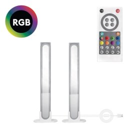 Set 2 Lampi Party LED RGB USB Macvi, 20 Programe, 7.5x3.5x28cm, Multicolor