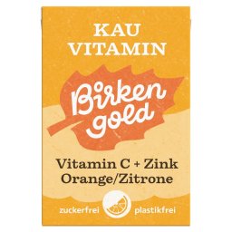 Guma de mestecat cu vitamina c si zinc indulcita cu xylitol 20 drajeuri 28g Birkengold