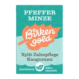Guma de mestecat cu menta indulcita cu xylitol 20 drajeuri 28g Birkengold