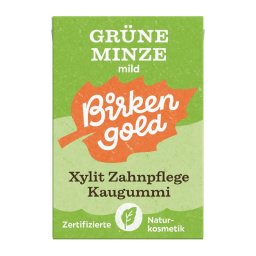 Guma de mestecat cu aroma usoara de menta indulcita cu xylitol 20 drajeuri 28g Birkengold