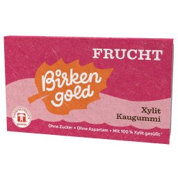 Guma de mestecat cu fructe indulcita cu xylitol 12 drajeuri 17g Birkengold