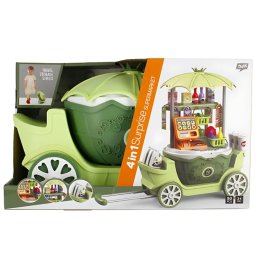 Magazin de inghetata 4 in 1 mobil Macvi®, design realist, educativ, joc de rol, stimuleaza imaginatia si creativitatea, mov, +3 ani, verde