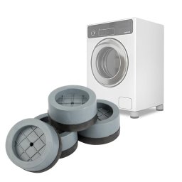 Picioare masina de spalat Macvi® reglabile anti-vibratii reglabile pentru masini de spalat si vase, set 4 bucati, fonoabsorbante, antiderapante, 6, 5×3, 2 cm, gri
