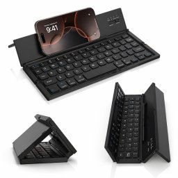 Tastatura Bluetooth pliabila Macvi® wireless, compacta, touchpad integrat, compatibila tableta si laptop, negru