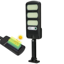 Aplica LED Exterior Macvi® Solara cu 150 COB, Senzor Miscare si Lumina, Panou Solar 1.5W, 2400mAh, IP65, 6500K, Autonomie 6-10 Ore, Unghi Lumina 120°