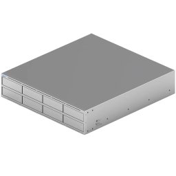 Ubiquiti UNAS-Pro-8-EU 2U rack-mount NAS with (8) 2.5/3.5" HDD bays and (2) M.2 NVMe SSD cache slots, delivering faster access, lower latency, and high-availability 10 Gbps networking for large-scale file storage and sharing
