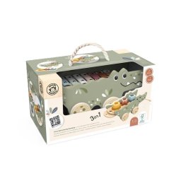 Crocodil din lemn cu xilofon si piese de stivuire, Speedy Monkey