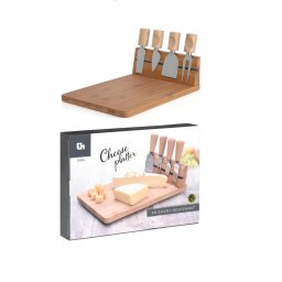 Set platou bambus cu 4 cutite, 29x20 cm