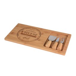 Set cutite si platou din bambus pentru branzeturi/aperitive