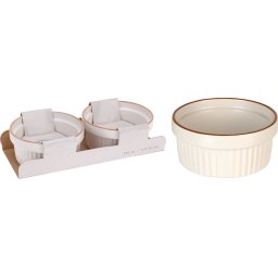 Set 2 boluri portelan, crem, 290 ml
