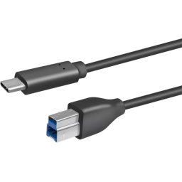 CABLU USB LOGILINK pt. imprimanta, USB 3.2 Gen1 Type-C (T) la USB 2.0 Type-B (T), 2m, 2 x ecranare, conectori auriti, negru, "CU0163" (timbru verde 0.18 lei)