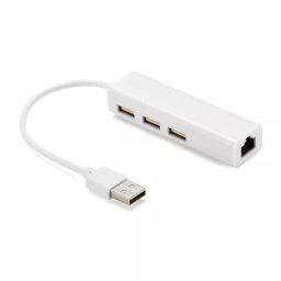 Cablu adaptor USB 2.0 la RJ45 retea Ethernet 100Mbps +HUB 3x USB 2.0 Well