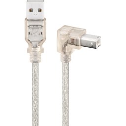 Cablu USB 2.0 HI-SPEED 0.48Gbit/s tata tip A la USB 2.0 tata tip B 90 grade imprimanta 0.5m transparent 93575 Goobay