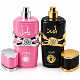 Set 2 Parfumuri Arabesti Yara Si Asad, 2 X 250 Ml, Parfum Pentru Femei Si Barbati, Arome Orientale