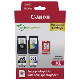 Combo-Pack Original Canon Black/Color, PG-560XL/CL-561XL-VP, pentru Pixma TS5350|TS5351|TS5352, 400/300,(GP-501 50pag) (timbru verde 0.3 lei), "3712C008AA"
