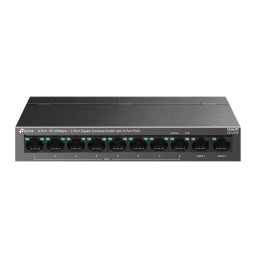SWITCH TP-LINK, 8-Port 10/100Mbps+2-Port Gigabit Desktop Switch cu 8-Port PoE+, carcasa metalica "LS1210P" (timbru verde 2 lei)